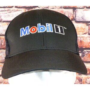 Mobil 1 Kyle Busch Motorsports Black Mesh Trucker Hat With KBM Logo